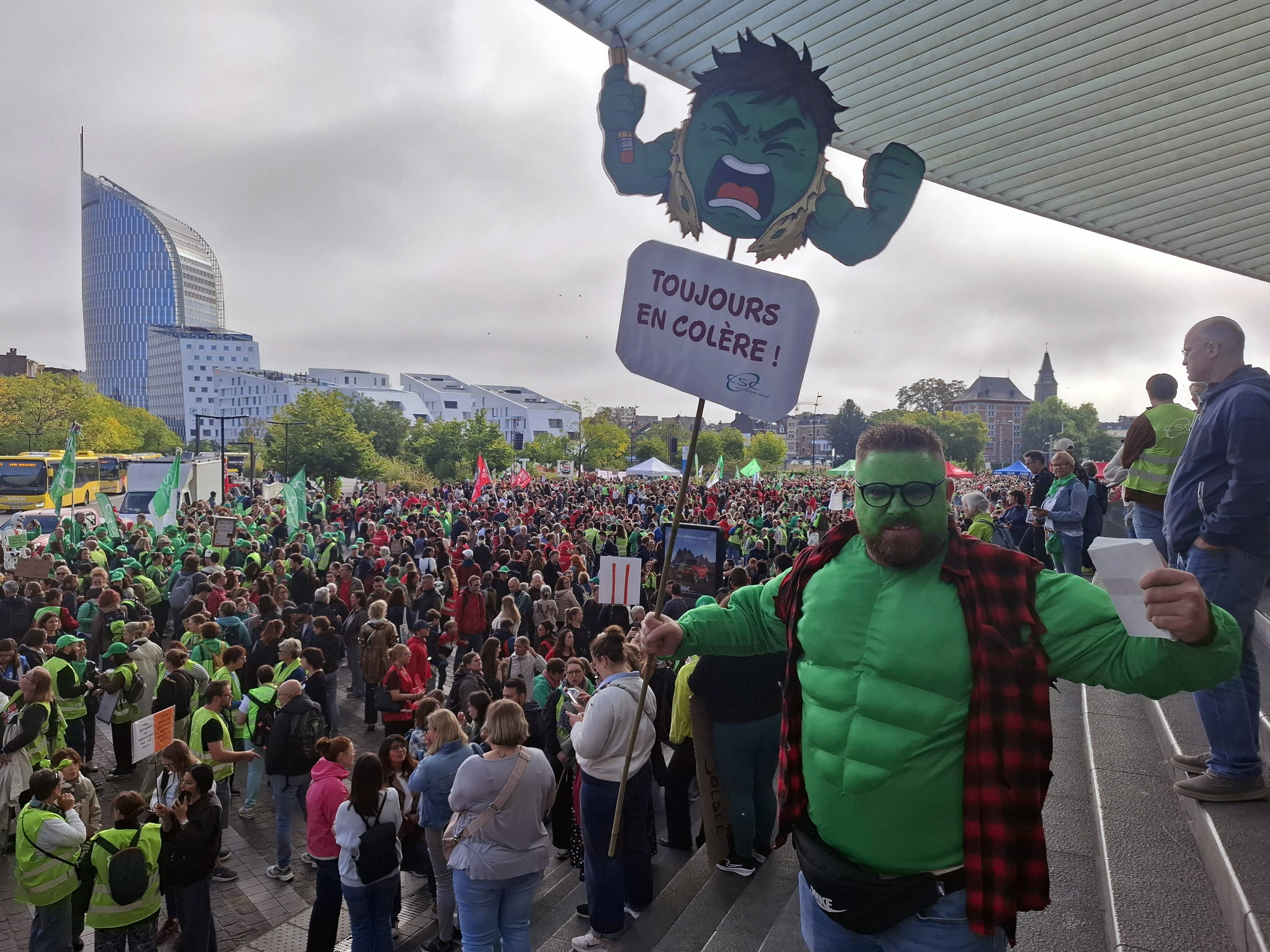 Manifestation des enseignants à Liège