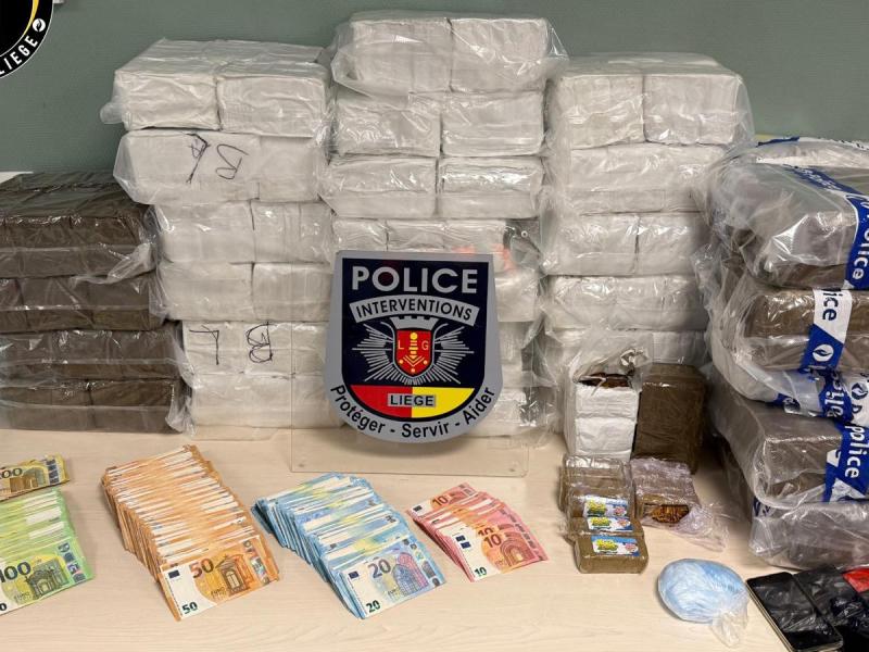 Trafic de stupéfiants : belle prise pour la police de Liège