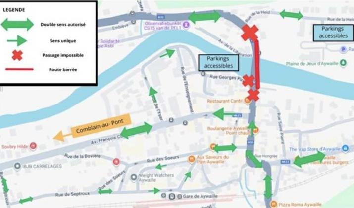 Le pont reliant Aywaille et Sprimont est fermé durant une semaine