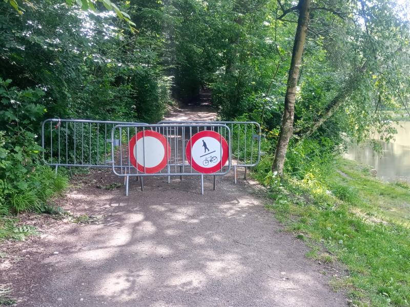 Etangs de la Julienne : une partie du chemin principal fermée