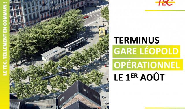 Retour des bus au terminus de la gare Léopold !