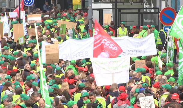 Mobilisation forte pour la manifestation des enseignants à Liège 