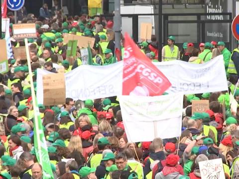 Mobilisation forte pour la manifestation des enseignants à Liège 
