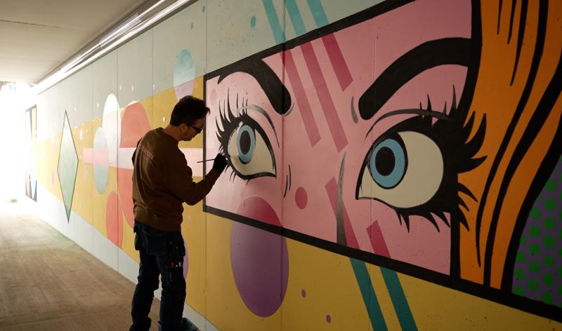 Neupré : une fresque pour habiller le nouveau tunnel sous la liaison N63