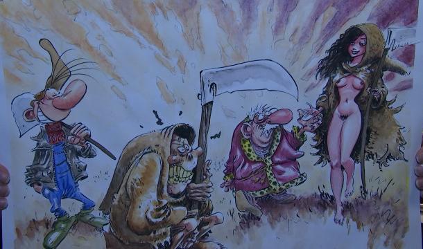 "Os ! Mâge Cauvin" : le dessinateur Marc Hardy rend hommage au scénariste Raoul Cauvin 