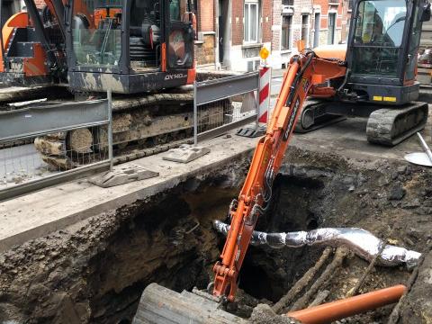 Liège : effondrement de chaussée rue de Campine