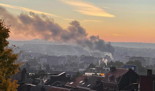 Incendie dans un atelier dans le centre-ville de Liège