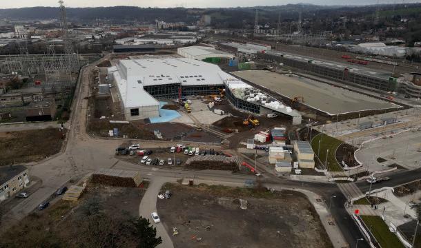Avancement du chantier des nouvelles Halles des Foires de Liège