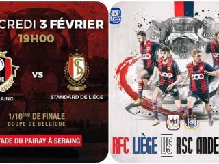 Coupe de Belgique: 3 clubs liégeois au sommet de l'affiche