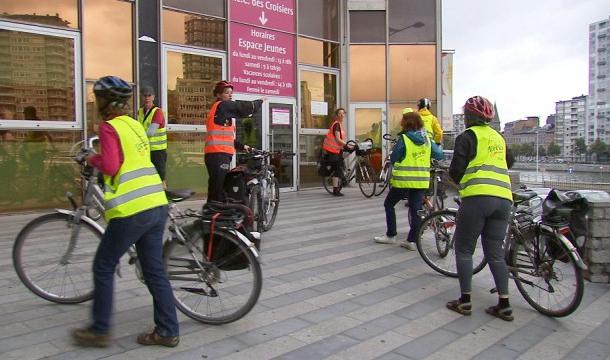 Des bibliothécaires-cyclistes de passage à Liège