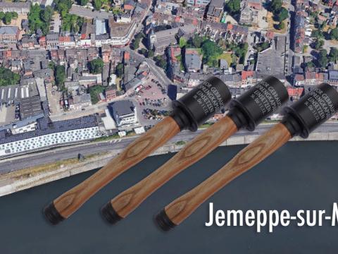 Des grenades allemandes tombées d'un faux plafond
