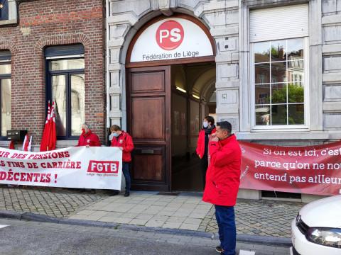 La FGTB se fait entendre au siège liégeois du PS