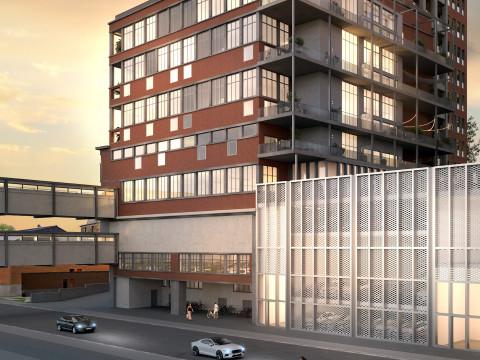 Lift Ô Loft à Jupille, sur l'ancien site industriel d'AB INBEV