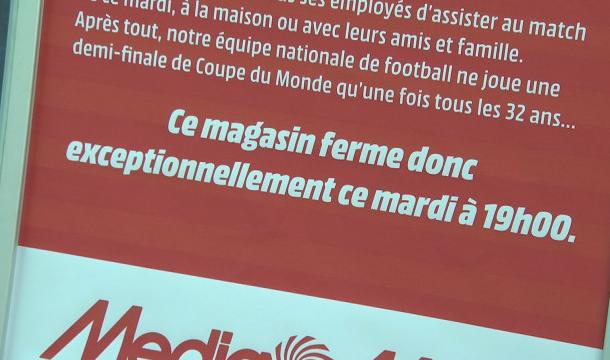 Des magasins ferment plus tôt pour cause de match des Diables
