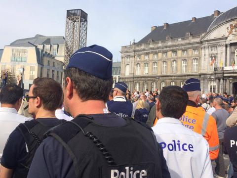 Manifestations de policiers à Liège