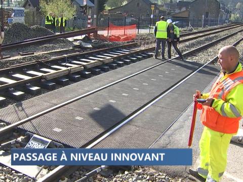 Pose d'un passage à niveau innovant à Comblain-La-Tour