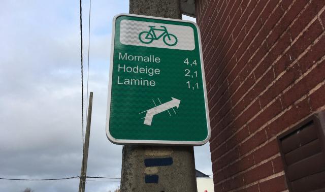 Remicourt : balisage spécifique pour les cyclistes