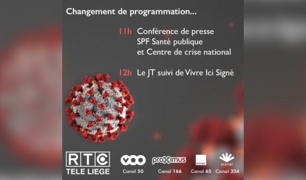 Retransmission de la conférence de presse "COVID-19" sur RTC dès ce jeudi