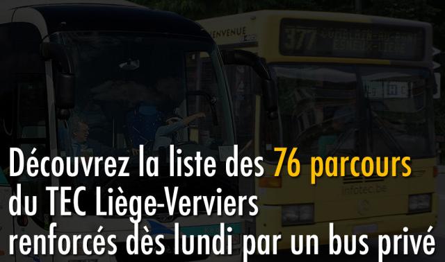 Voici les lignes TEC renforcées dès lundi 16 novembre