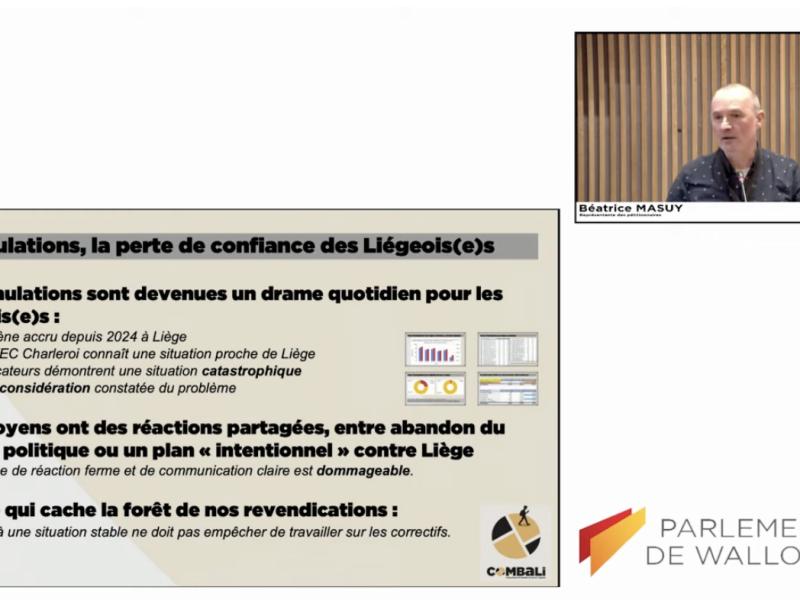Mobilité : le collectif ComBaLi entendu en commission du Parlement Wallon