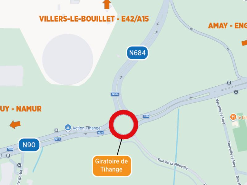 Tihange : fermeture totale du rond-point du 27 juin au 4 juillet