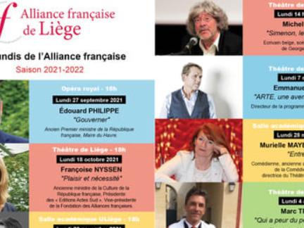 Des invités prestigieux pour la saison des Lundis de l'Alliance Française de Liège