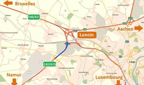 E42/A15 : fin du chantier autoroutier de Grâce-Hollogne en journée 