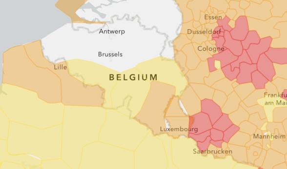 Intempéries: Liège, Hainaut et Namur en code jaune, Luxembourg en orange