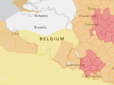 Intempéries: Liège, Hainaut et Namur en code jaune, Luxembourg en orange