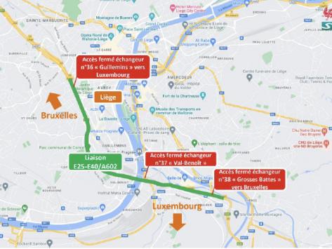 Réouverture de la liaison E40-E25/A602 peu avant 11h00 