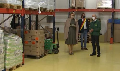 La Reine Mathilde à Ougrée pour soutenir l'aide alimentaire