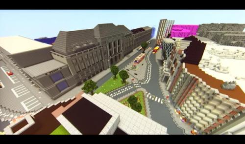 Liège se construit sur Minecraft