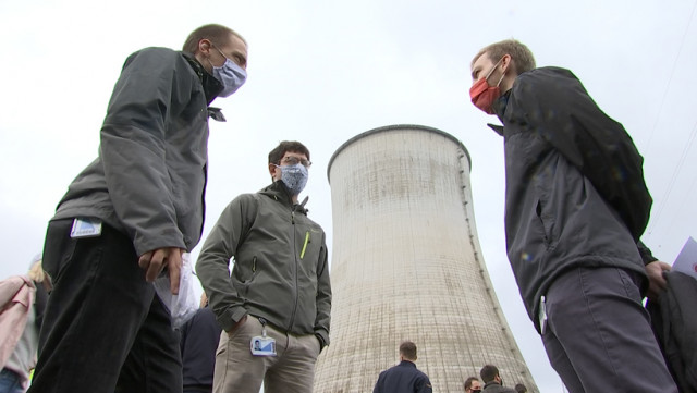 Manifestation contre la sortie du nucléaire à Tihange