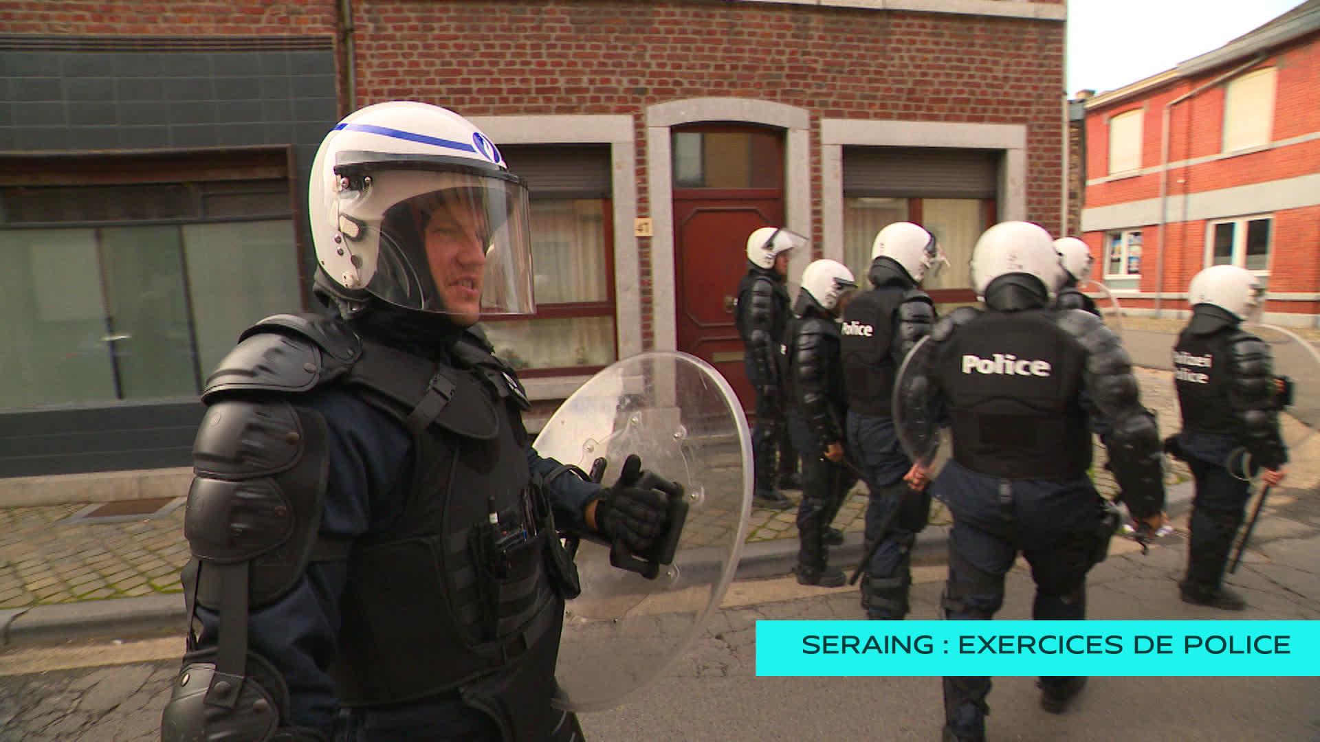 Des exercices de police autour du stade, à Seraing