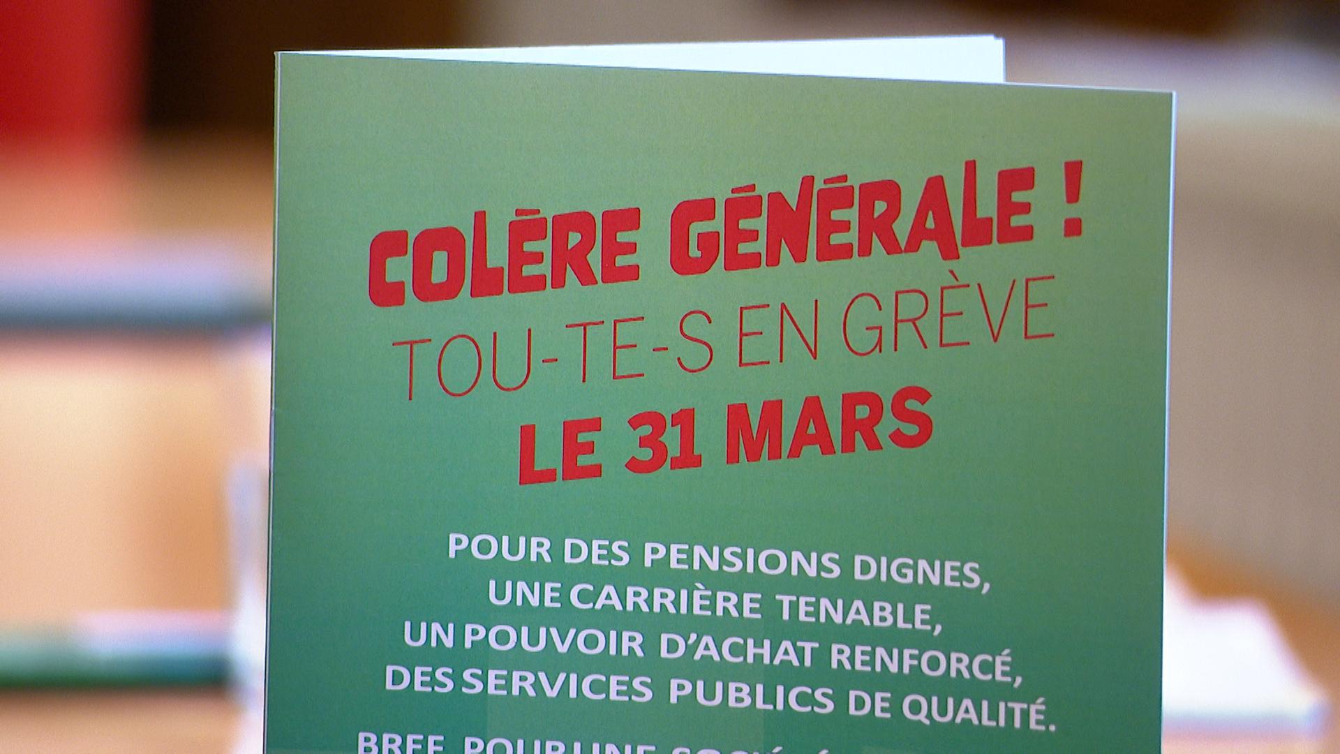 Grève générale le 31 mars en front commun