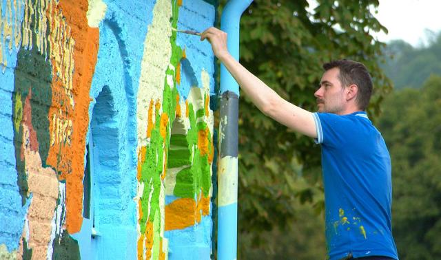 Une nouvelle fresque à la gare de Chaudfontaine