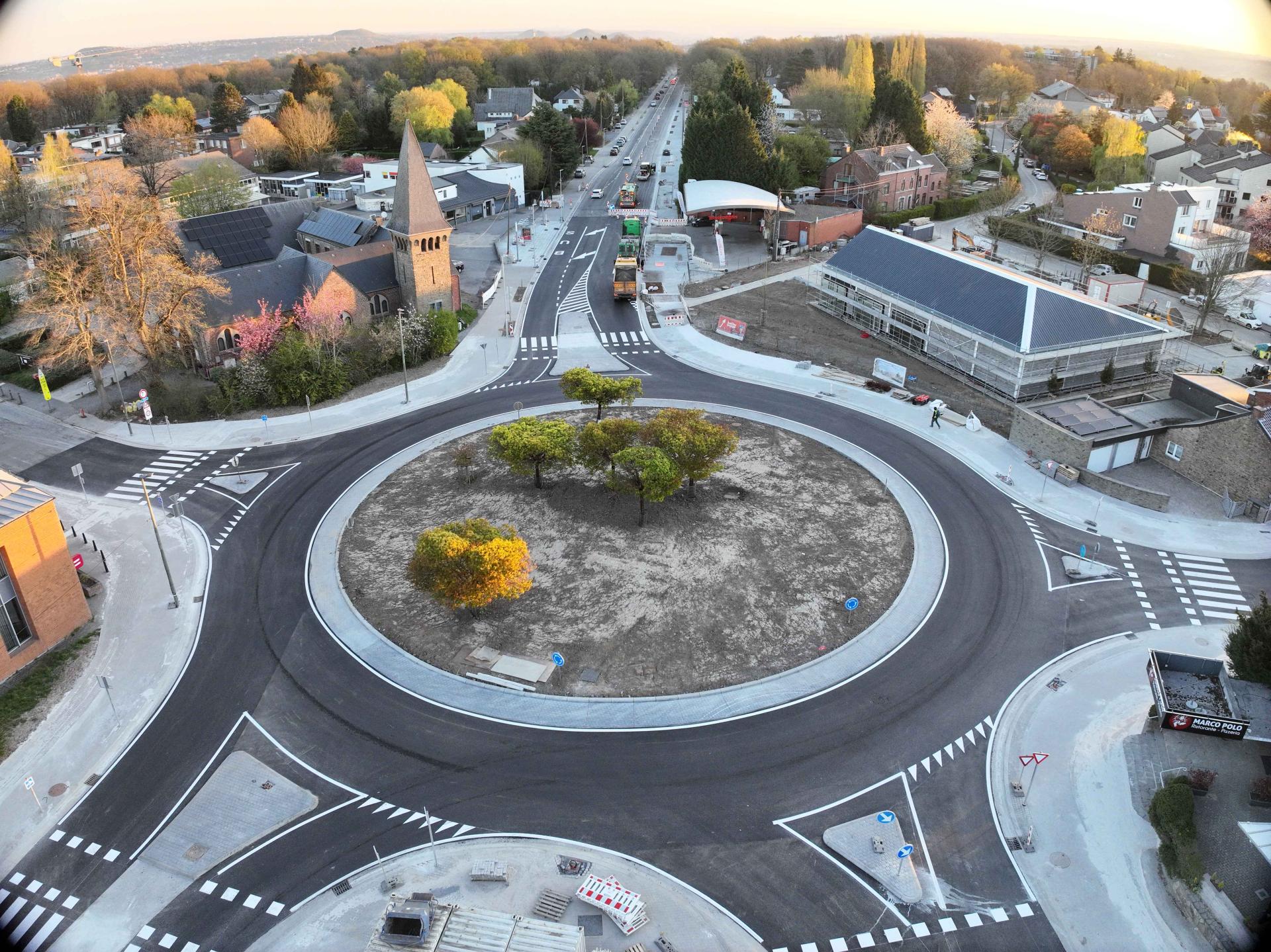 Ligne busway B2 : le rond-point du Sart Tilman est terminé