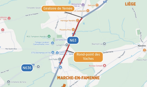 Nandrin : renouvellement des revêtements de la route du Condroz