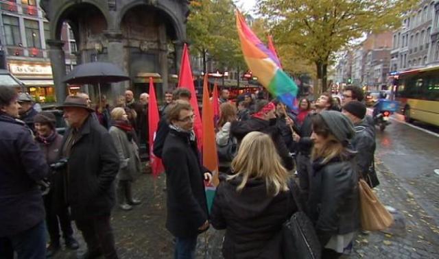 CETA  : manifestation en marge du conseil communal de Liège