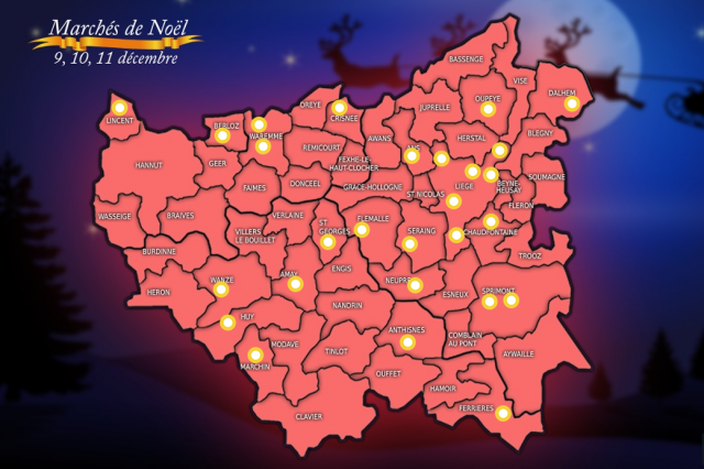La carte de la trentaine de marchés de Noël de ce week-end ! 