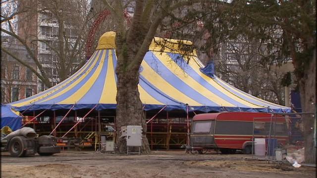 Baladins du Miroir : ils installent leur chapiteau au parc d'Avroy 