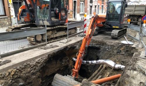 Liège : effondrement de chaussée rue de Campine