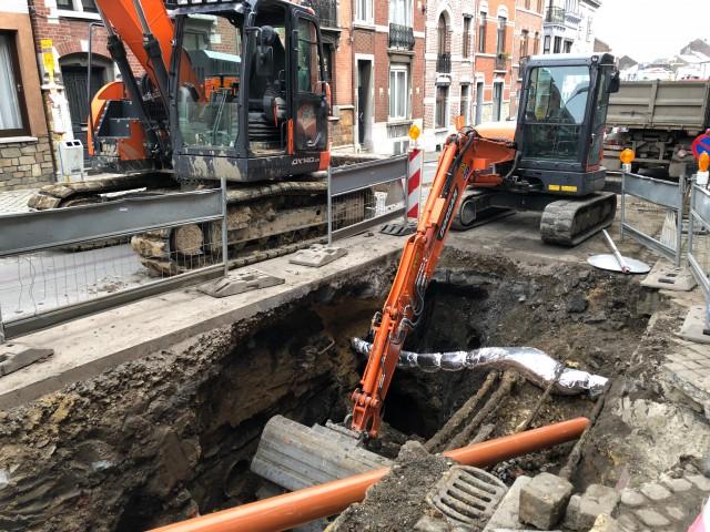 Liège : effondrement de chaussée rue de Campine