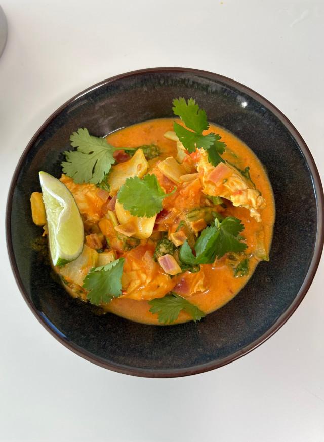 V&R: Curry de poulet, mangues et courgettes