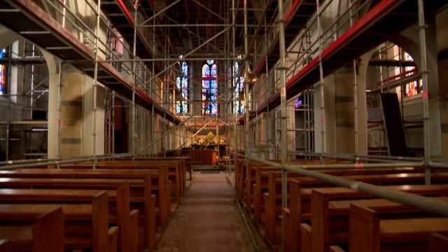 Chantier de décontamination à l'Eglise de Remicourt