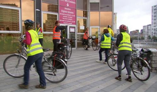 Des bibliothécaires-cyclistes de passage à Liège