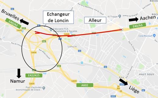 E40 : fermeture nocturne de l'échangeur Alleur-Loncin