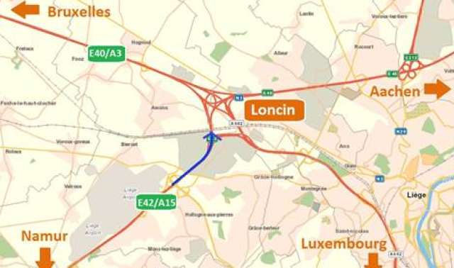 E42/A15 : fin du chantier autoroutier de Grâce-Hollogne en journée 