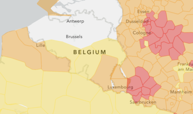 Intempéries: Liège, Hainaut et Namur en code jaune, Luxembourg en orange