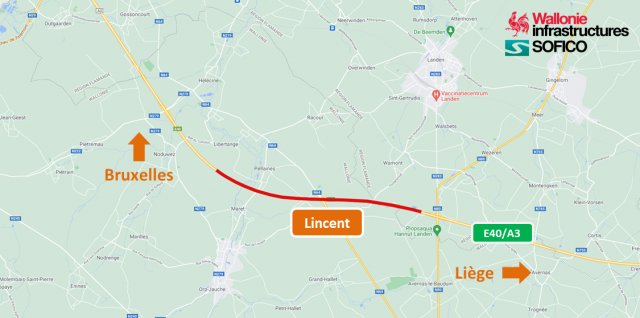L'échangeur de Lincent sera fermé en direction de Liège à partir du 27 octobre